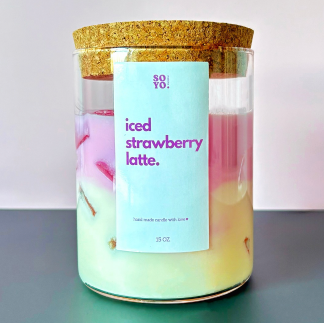 Bougie Iced latte strawberry 🍦🍓