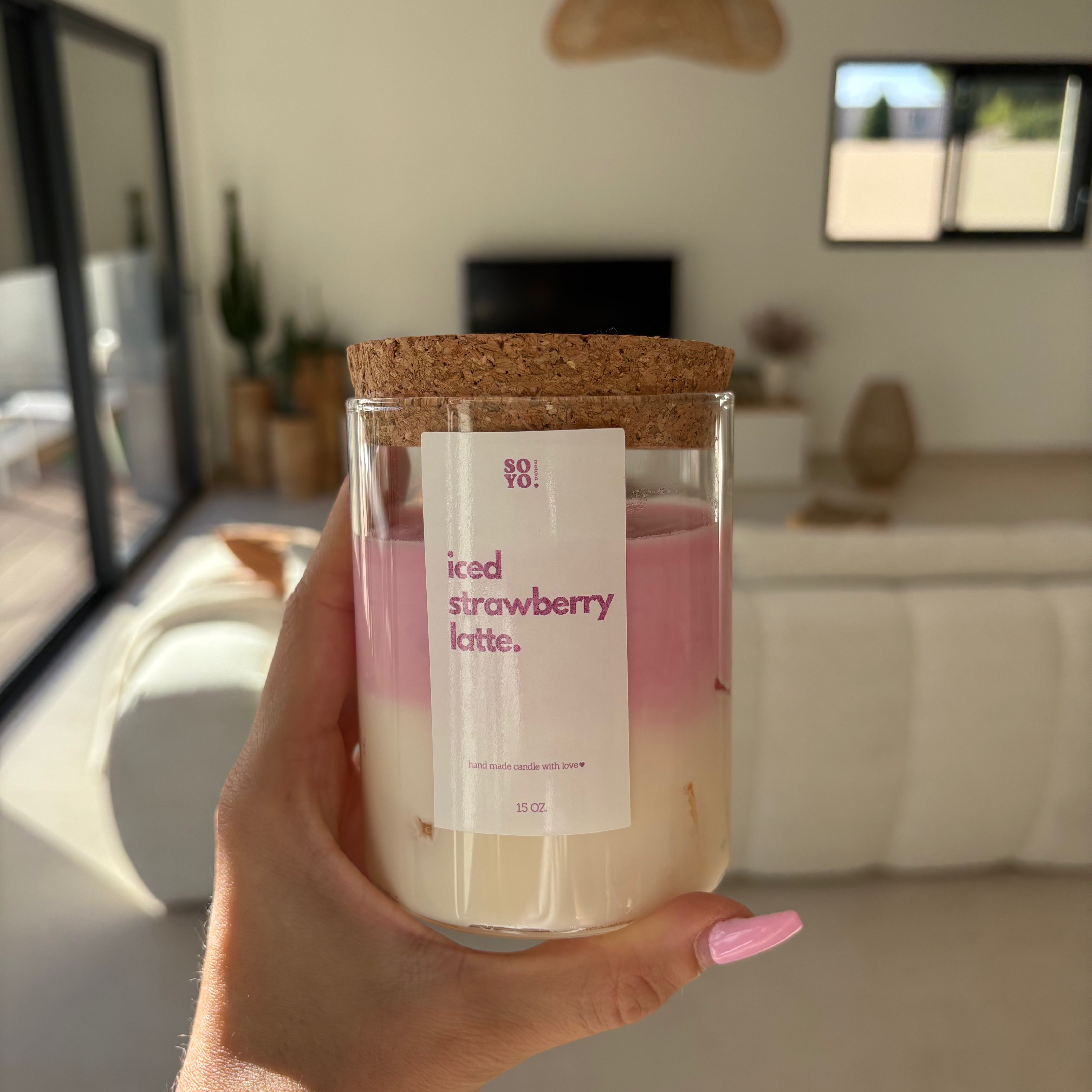 Bougie Iced latte strawberry 🍦🍓