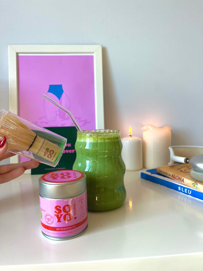 🎀 KIT MATCHA FRAISE + FOUET BAMBOU🎀